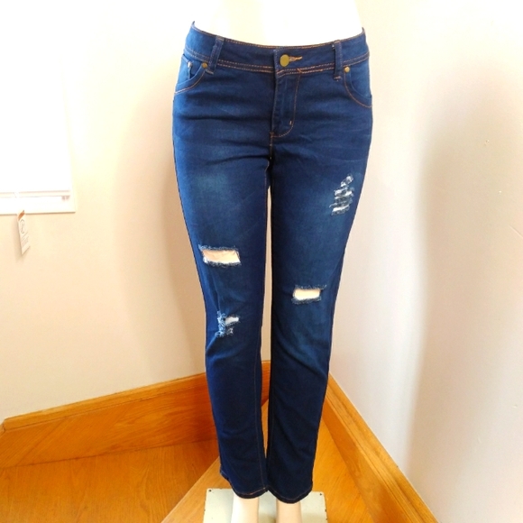 Kismore Denim Distress Jeans Pants - Picture 5 of 8